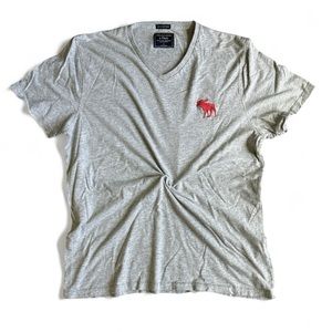 Abercrombie & Fitch Moose Big Icon Logo Mens Soft T-Shirt Size Large Gray